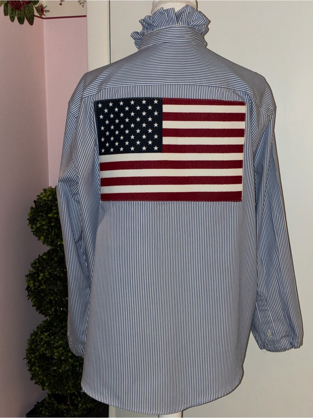 Up-Cycled Ruffled Collar “Girly” Shirt - Picture 6 of 6